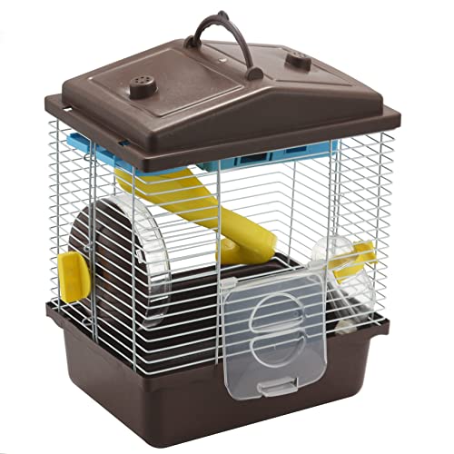 Yheonver Pet Cage Hamster Cottage mit Transparentem Oberlicht-Doppelschichthaus für Hamster Golden Hamster Pet Coffe von Yheonver