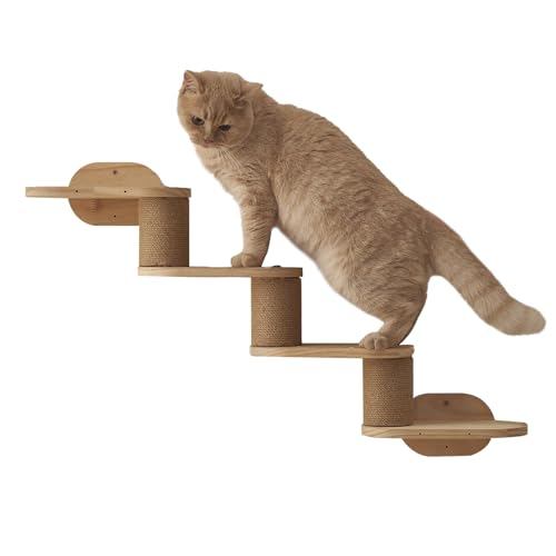 Katzenregale für Wand - 31,5x18.9x6.02 Zoll Wandmontaged Cat Regale | Hölzerne schwimmende Kletterer Leiter Treppe Kratzer -Spielplatzstation für Innenfensterballe Deckenbuchhandel Katzenregale für Wand - 31,5x18.9x6.02 Zoll Wandmontaged Cat Regale | Hölzerne schwimmende Kletterer Leiter Treppe Kratzer -Spielplatzstation für Innenfensterballe Deckenbuchhandel von Yhsioaklo