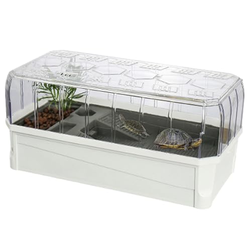 Turtle Tank Habitat – Starter-Set für Aquarien aus Acryl mit Multifunktions-Zone | UV-Erholungsplattform für Reptilien, Einsiedlerkrebse, kleine brasilianische Schildkröte, Schildkröte von Yhsioaklo