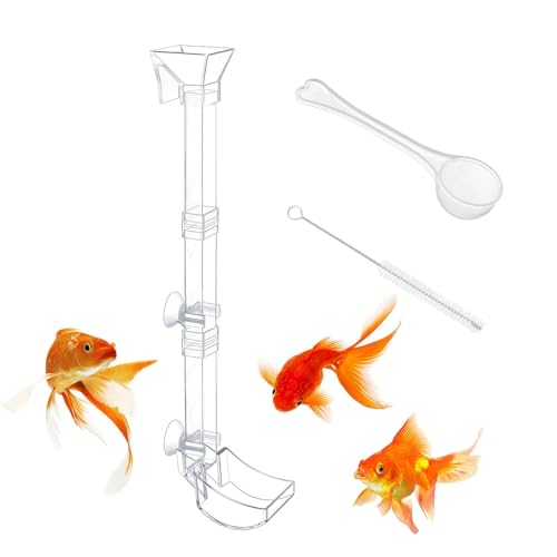 Yhsioaklo Aquarium-Ernährungssonde | Aquarium-Garnelen-Futterrohr Gebaut Transparent Garnelen-Futternapf-Set Fischfutterrohr-Set - Mit Reinigungsbürste Fische Und Andere Wassertiere von Yhsioaklo