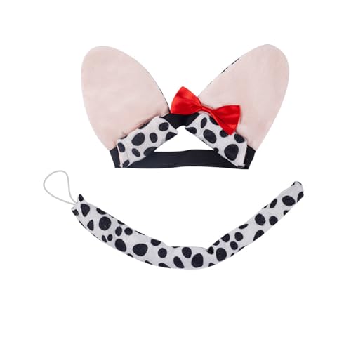 Hunde Haar Reif Set Hunde Ohren Stirnband Plüsch Schwanz Bowtie Schöne Tiere Kostümzubehör Für Halloween Party Set Für Halloween Party von YiQinzcxg