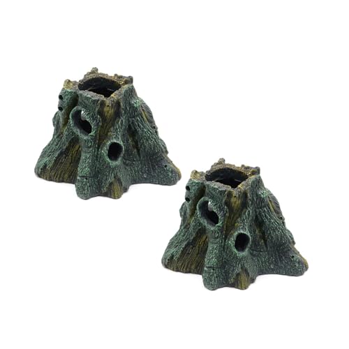 YiQinzcxg 2pcs Reptilien Terrarien Verstecke Multifunktional Reptilien Box Pet Habitat Ornamente Haustier Habitat Accessoire von YiQinzcxg