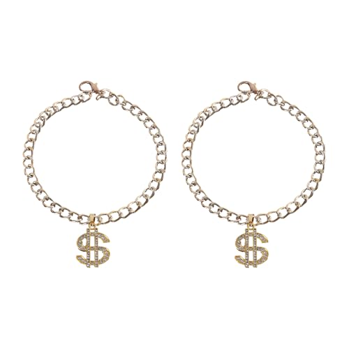 YiQinzcxg Beliebte Katzen Halsband Halskette Dollar Brief Anhänger Halskette Haustier Halsring 2PCS Dekorative Halsband Haustier Schmuck von YiQinzcxg