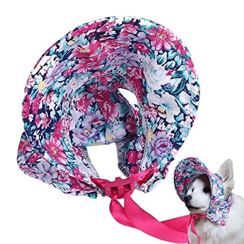 Yianyal Blumenmütze für Hunde, Katzen-Sommermütze,Verstellbarer Outdoor-Sport-Sonnenhut für Hunde | Atmungsaktive Sonnenschutzmütze, floraler Hunde-Baseballhut, Haustier-Foto-Requisiten für Welpen, von Yianyal