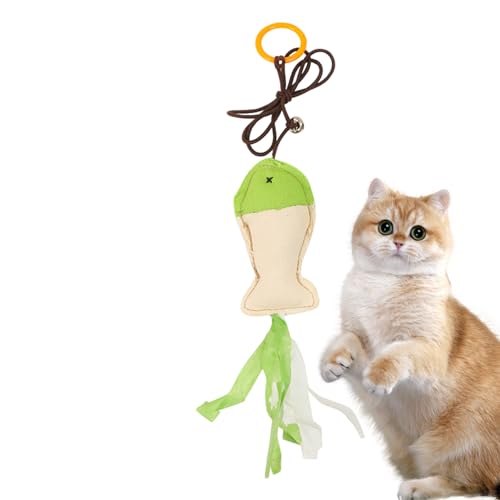 Yianyal Fischspielzeug für Katzen – Interaktives Katzenspielzeug – Stitchable Fish Teaser Katze Toy mit Glocke für Katze Kätzchen Spaß Trainer Spielzeit von Yianyal