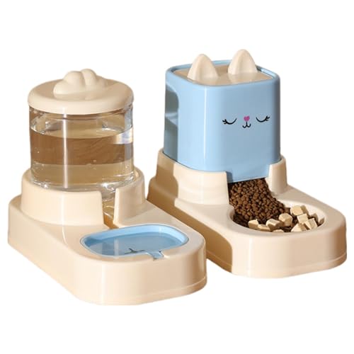 Yianyal Futternapf für Katzen und Wasserspender, niedlicher Futternapf für Hunde, große Kapazität, rutschfester automatischer Katzen-Wasserspender von Yianyal