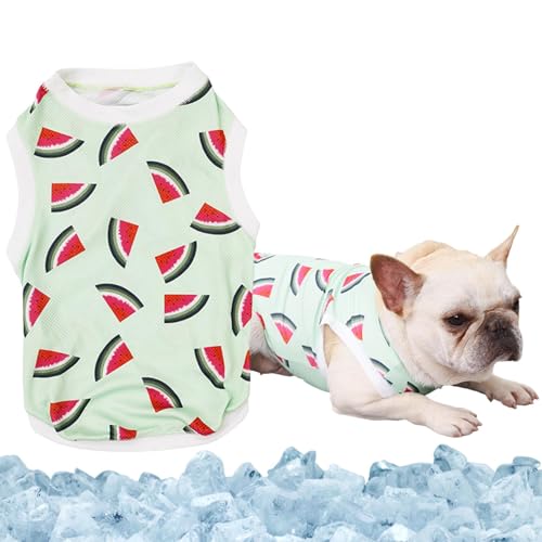 Yianyal Hundesommershirt | Welpen-T-Shirts mit Fruchtdruck, weich, atmungsaktiv, kühlende Hundeweste, sofortige Kühlung für Französische Bulldogge, Katze, drinnen und draußen von Yianyal