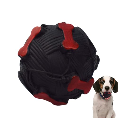 Yianyal Hundespielzeug zur Zahnreinigung – Leckerli-Ball, quietschendes Hundespielzeug, Hundezahnknirschspielzeug, Welpen-Puzzle, langsames Füttern für Training und Spielen von Yianyal