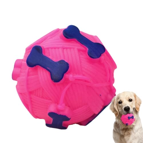 Yianyal Hundespielzeug zur Zahnreinigung | Quietschender Leckerli-Ballspender für Welpen | Hundetraining Quietschball Spielzeug, Zähneknirschen Kauspielzeug, Futter-Leckerli-Spender Spielzeug von Yianyal