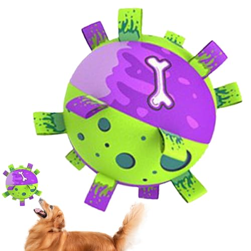 Yianyal Hundespielzeugball mit Laschen, interaktiver Spielball mit Zuglaschen, quietschendes Spielzeug für Hunde, zum Apportieren, Zerren, Apportieren und Wasserspielen von Yianyal