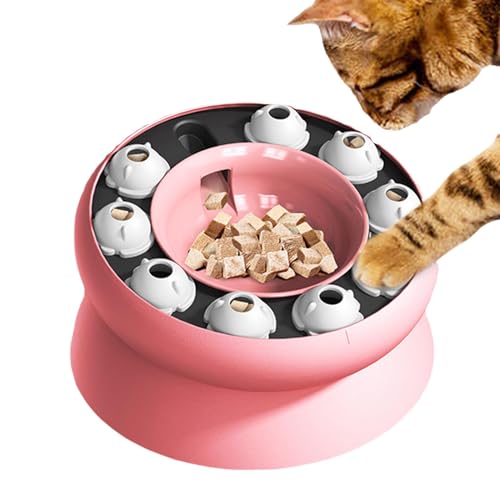 Yianyal Katze Slow Feeder, Erhöhte und Titel Katzenfutter Schüssel, Gesunde Ernährung Haustier Schüssel, Interaktives Spielzeug für Katzen Futtertraining von Yianyal