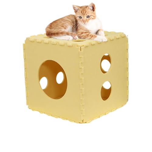 Yianyal Katzenhaus – Puzzle-Form Filz Katzenbett Nest | Katzenversteck Indoor Katzenwürfel Waschbares Kratzbrett für Welpen & Kätzchen unter 5 - 10 kg von Yianyal