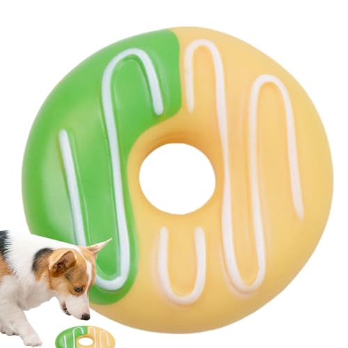 Yianyal Kauspielzeug für Hunde – Donut-Beißspielzeug in Lebensmittelform, quietschendes Haustier-Kauspielzeug, Stimulationszähne, interaktives Kauspielzeug für Hunde von Yianyal
