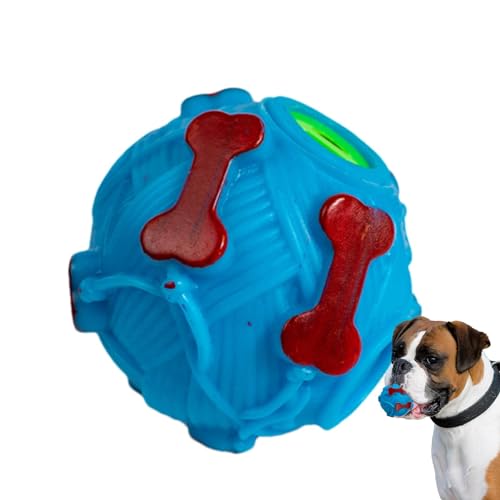 Yianyal Leckerli-Spielzeugspender für Hunde, Quietschender Hundeball, Zahnknirschspielzeug, Welpen-Puzzle, langsamer Futterspender, Kauspielzeug für Hundefutter, Leckerli für kleine, mittelgroße von Yianyal