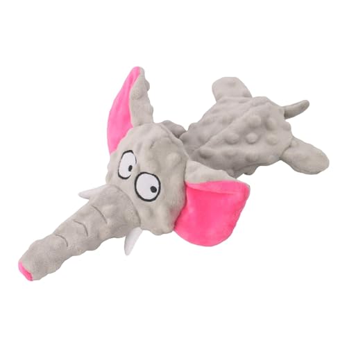 Yianyal Quietschendes Hundespielzeug, Elefant, gefülltes Plüschtier, 30 cm, für den Innenbereich, flexibles kleines Quietschspielzeug, multifunktionales Outdoor-Hundespielzeug für Katzen und Hunde von Yianyal