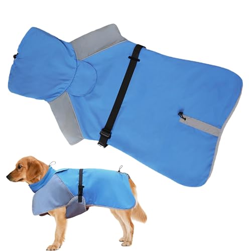 Yianyal Regenjacke für Hunde, verstellbar, wasserdicht, Haustierbedarf, Welpenkleidung, leichte Hunde-Regenausrüstung für Spaziergänge im Freien, Joggen von Yianyal