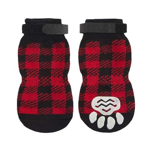 Yiartion Haustier Socken Weihnachten Hundesocken Warmer Gürtel rutschfeste Unterseite Kleine Hundesocken Baumwollsocken Haustier Zubehör von Yiartion