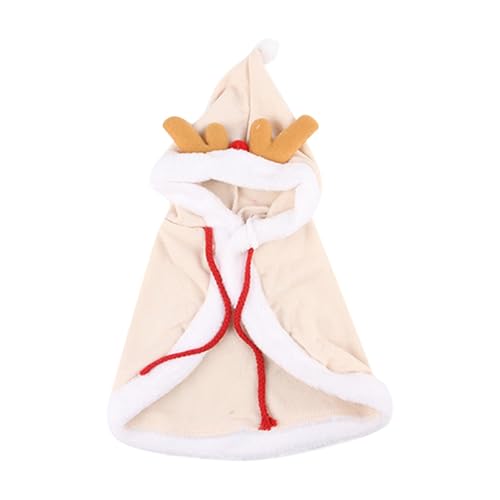 Yiartion Hund Weihnachten Kostüm Haustier Santa Cape mit Hut Warme Santa Rentier Outfit Welpe Weihnachten Hoodie Umhang Hund Kleidung für kleine Hunde Katze Urlaub Cosplay Kleid Red Samt von Yiartion