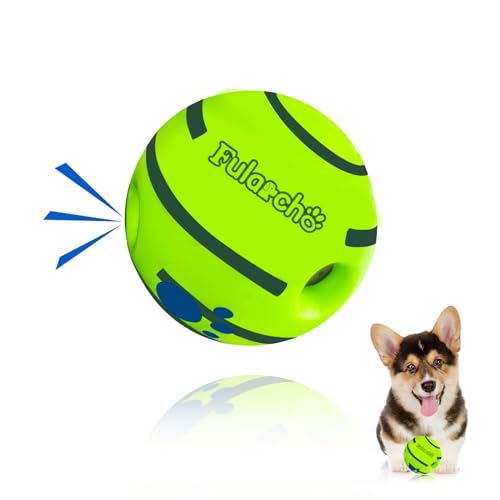 Yiateoit Giggle Ball Interaktiver Hundeball für große Hunde, wackeliger Wackelball, 5,5 Zoll Hundespielzeug, unzerstörbar, lustiger Quietschball für langweiliges Training Zahnreinigung (S) von Yiateoit