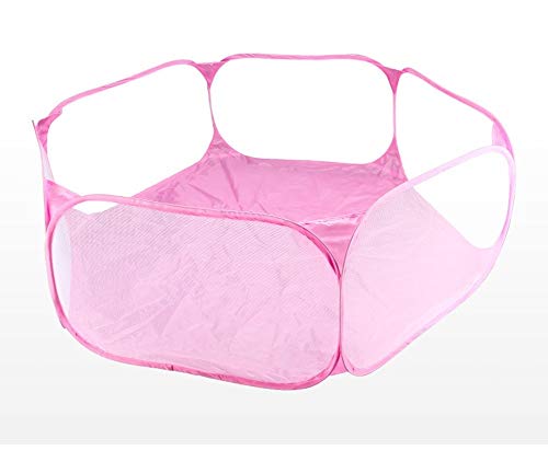 Yicare Kinder-Ball-Pool, kleine Tiere, Zelt, Reptilien, atmungsaktiv, transparent, Pop-Open-Outdoor-Übungszaun (Rosa) von Yicare