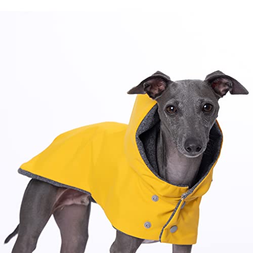 Yigi Italienischer Windhund-Regenmantel mit Kapuze, wasserdicht, mit Geschirröffnung, leicht, atmungsaktiv Regenponcho Hunde-Regenmantel Jacke für italienischen Windhund (groß) von Yigi