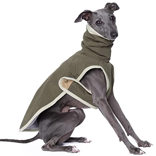 Yigi Rollkragenjacke mit Geschirröffnung, Fleecefutter, warm, verstellbar, leicht, atmungsaktiv, Pulloverjacke für italienischen Windhund (Medium) von Yigi