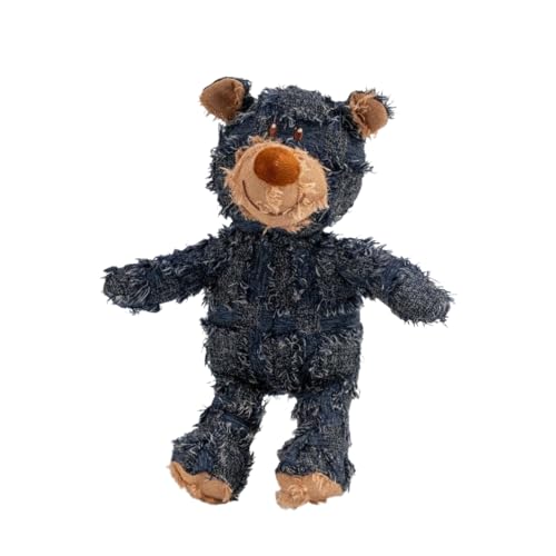 Yigoo Unzerstörbar Hundespielzeug,Unkaputtbar Kuschelti Plüsch Teddy Bär,Quietsch Robuste Hund Spielzeug,Anti-Kau Toy Blau L von Yigoo