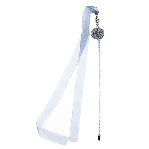 Yiifunglong Katze necken Stick Wand Spielzeug,Interaktives Katzenspielzeug mit Glöckchen Interaktives Haustierspielzeug Kitten Teaser Stick Toy Kitten Toy - Grau von Yiifunglong