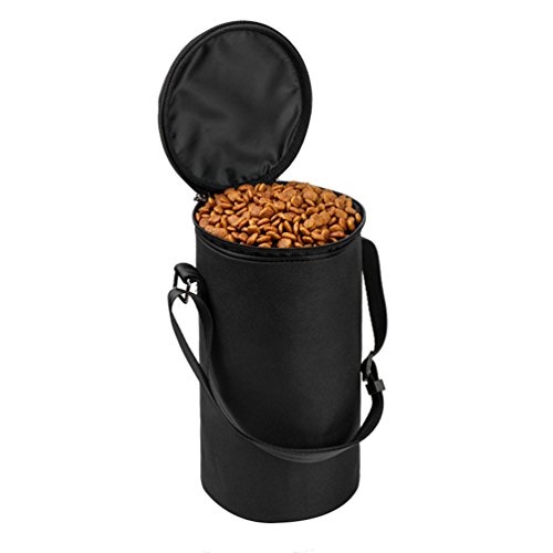 Yiiquanan Hunde& Katzen Wasserdicht Futtertasche Hochwertiger Futterbeutel Leckerli Beutel Outdoor Reise Snack Tasche (Schwarz, Eine Größe) von Yiiquanan