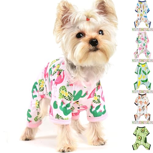 Hunde-Pyjama, rosa Hunde-Pyjama, Frühlings-Hunde-Outfits, Sommer, Haustier-Jammies, Hundekleidung für kleine und mittelgroße Hunde, Mädchen, Katzenbekleidungsoutfit von Yikeyo