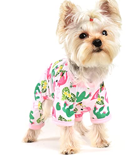 Hunde-Pyjama, rosa Hunde-Pyjama, Frühlings-Hunde-Outfits, Sommer, Haustier-Jammies, Hundekleidung für kleine und mittelgroße Hunde, Mädchen, Katzenbekleidungsoutfit von Yikeyo