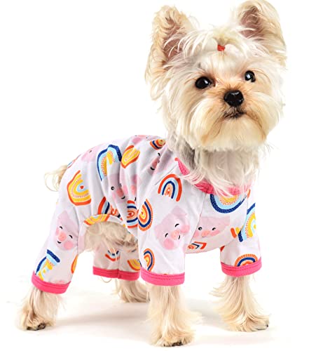 Hunde-Pyjama, rosa Hunde-Pyjama, Frühlings-Hunde-Outfits, Sommer, Haustier-Jammies, Hundekleidung für kleine und mittelgroße Hunde, Mädchen, Katzenbekleidungsoutfit von Yikeyo