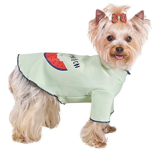 Hundekleidung für kleine Hunde, Baumwolle, dehnbar, für kleine Hunde, Welpen-Outfits für kleine Hunde, weibliche Männer, Frühling, kleine Hundekleidung, Sommer-Welpenkleidung für kleine Hunde (Grün, von Yikeyo