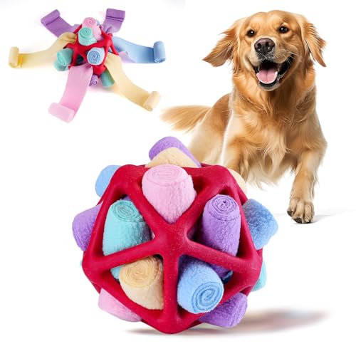 Yikko Interaktiver Schnüffelball für Hunde, fördert natürliche Futtersuchefähigkeiten, verbessertes Gummi, um dem Reißen zu widerstehen, langsameres Futtertraining mit dreieckigem Loch, verstecktes von Yikko