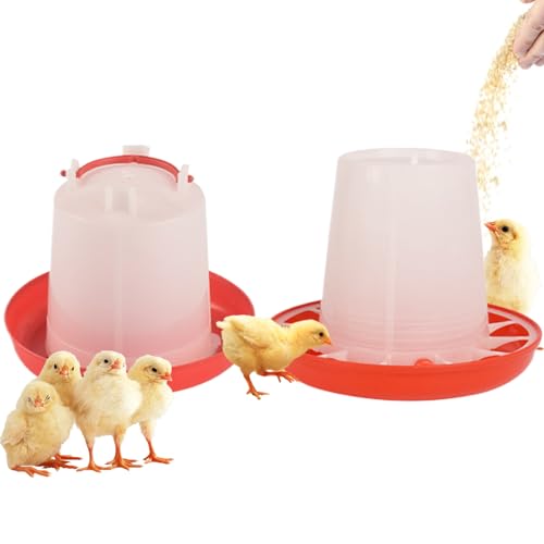 Yililay Hühnerwasserer, Kükenfutter- und Wasserer -Kit 1L und 1 kg Baby Chick Feeder und Waterer Set mit Tablett automatisch waschbar wiederverwendbares Plastik -Baby -Hühnchenzubehör. von Yililay