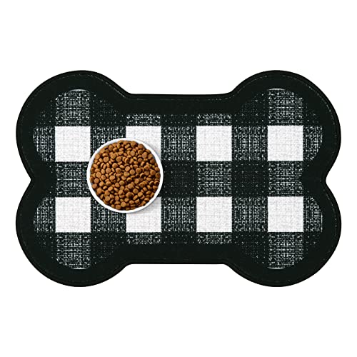 Yinuomo Hundefuttermatte, wasserabsorbierende Haustierfuttermatte, rutschfeste Platzmatte für Haustiere, Napf und Wasser, leicht zu reinigen, extra groß, 53.3x81.3 cm (Knochenform) von Yinuomo