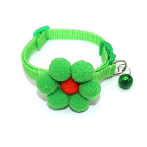 Yirepny Hundehalsband mit abnehmbarer Blume, weiches und bequemes Blumenmuster Hundehalsband mit verstellbarer Schnalle für kleine, mittelgroße und große Hunde und Kätzchen, Grün von Yirepny