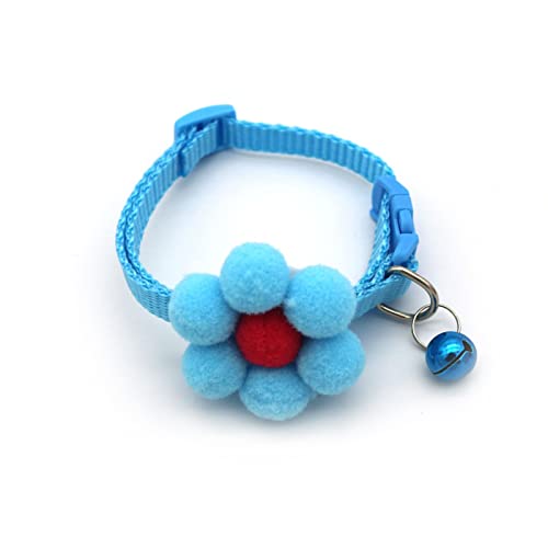 Yirepny Hundehalsband mit abnehmbarer Blume, weiches und bequemes Blumenmuster Hundehalsband mit verstellbarer Schnalle für kleine, mittelgroße und große Hunde und Kätzchen, Himmelblau von Yirepny