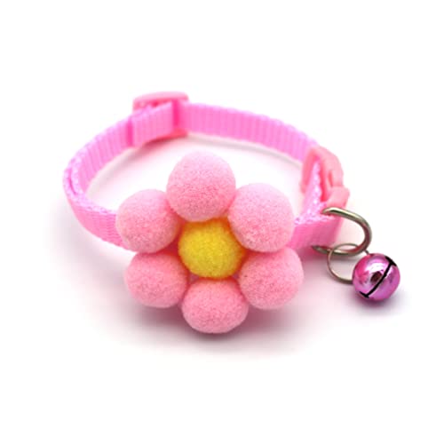 Yirepny Hundehalsband mit abnehmbarer Blume, weiches und bequemes Blumenmuster Hundehalsband mit verstellbarer Schnalle für kleine, mittelgroße und große Hunde und Kätzchen, Rosa von Yirepny