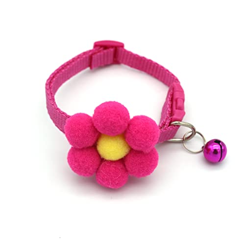 Yirepny Hundehalsband mit abnehmbarer Blume, weiches und bequemes Blumenmuster Hundehalsband mit verstellbarer Schnalle für kleine, mittelgroße und große Hunde und Kätzchen, Rosenrot von Yirepny