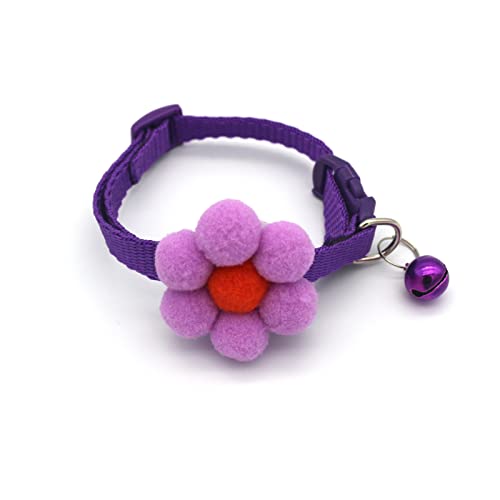 Yirepny Hundehalsband mit abnehmbarer Blume, weiches und bequemes Blumenmuster Hundehalsband mit verstellbarer Schnalle für kleine, mittelgroße und große Hunde und Kätzchen, Violett von Yirepny