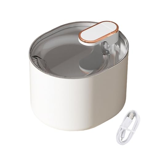 Yirepny Pet Silent Cat Wasserbrunnen 3L Wasserspender USB-Ladepumpe Hund Haustier Trinknapf 3 Schichten Filter Leicht zu reinigen Haustier Trinknapf Weiß von Yirepny