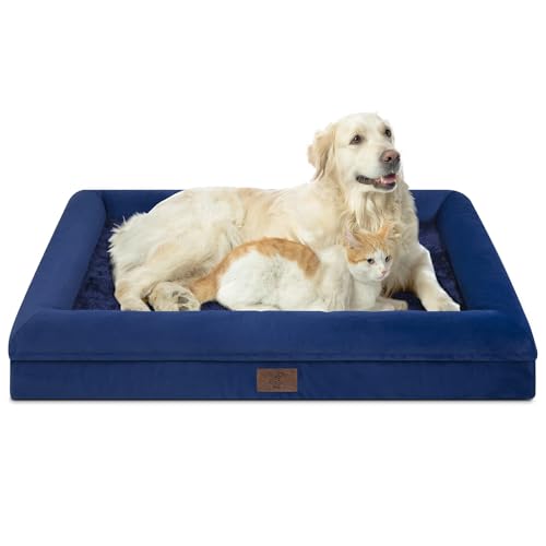 Yiruka Hundebetten für extra große Hunde, orthopädisches Hundebett, waschbares Hundebett mit abnehmbarer Nackenrolle, wasserdichtes Hundebett mit rutschfester Unterseite, Haustierbett, XL-Hundebett von Yiruka