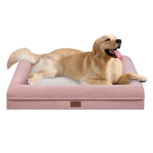 Yiruka XL Hundebett, Orthopädisches Hundebett, waschbares Hundebett mit [abnehmbarer Nackenrolle], wasserdichtes Hundebett mit rutschfester Unterseite, Haustierbett, Hundebetten für extra große Hunde von Yiruka