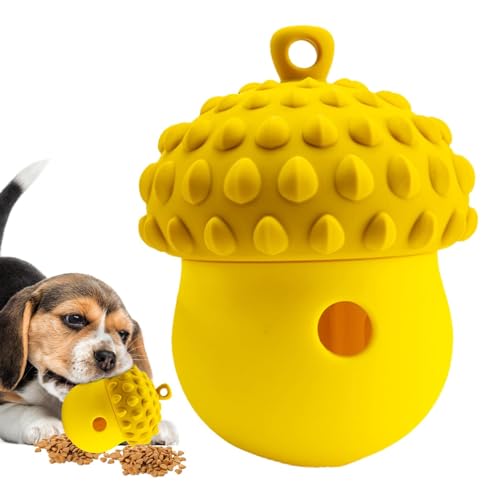 Yiurse Hundespielzeug mit Leckerli-Spender,Hundefutterball, Spielzeug zum Ausgeben von Snacks, Eichelförmiger Hundespielzeugball, Langeweile-Buster-Spielzeug für Hunde, interaktiver Hundeball, von Yiurse