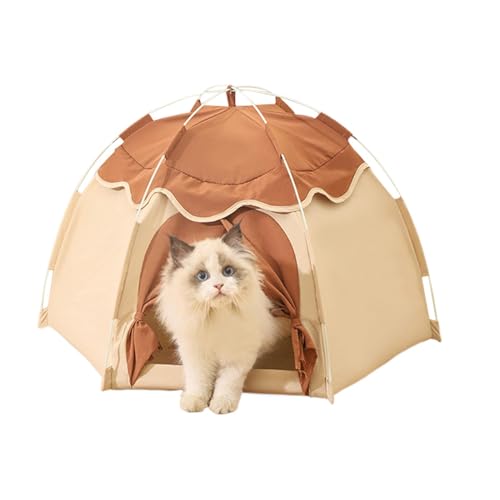 Yiurse Katzenzelt, Outdoor-Hauszelt für Kätzchen, niedliches Katzenspielzelt, 63,4 x 53 cm, Haustierhöhlennest für Zuhause, Reisen oder Camping von Yiurse