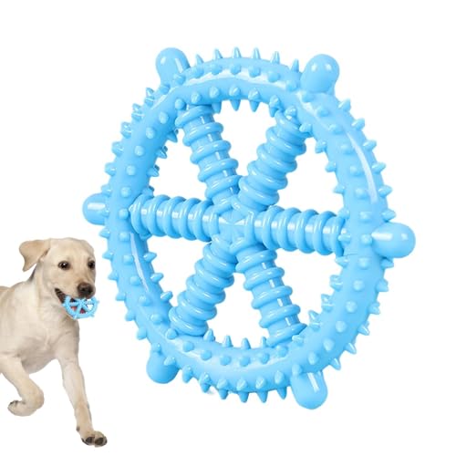 Yiurse Robustes Hundespielzeug, unzerstörbares Quietschspielzeug, Kauspielzeug für Zahnen, lebensmittelechte, rutschfeste Beißringe, buntes interaktives Kauspielzeug für Hunde von Yiurse