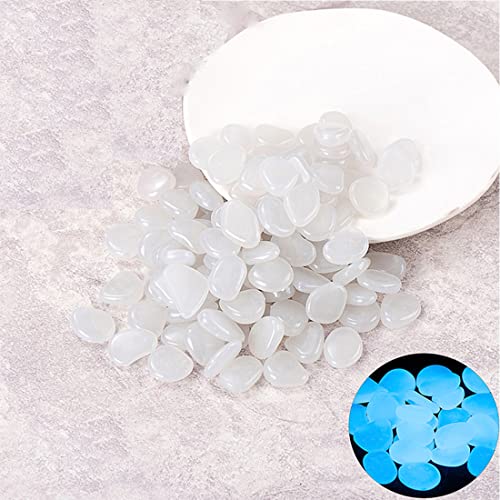 Yiwong Aquarium Leuchtstein, Leuchtender Stein 100 pcs Dekorative Leuchtsteine ​​Fluoreszierendes Dekor, Aquarium Aquascape Kunststein Fluoreszierendes Licht Pebbles von Yiwong