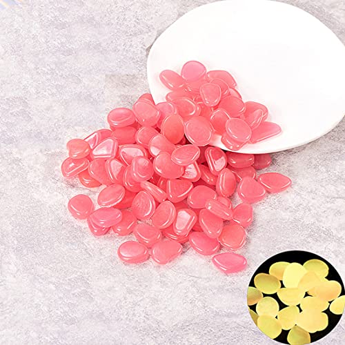 Yiwong Aquarium Leuchtstein, Leuchtender Stein 200 pcs Dekorative Leuchtsteine ​​Fluoreszierendes Dekor, Aquarium Aquascape Kunststein Fluoreszierendes Licht Pebbles von Yiwong