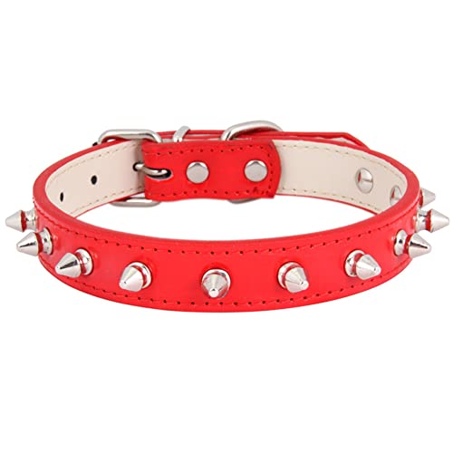 Yiwong Bullet Nail Rivet Hundehalsband, Stachelleder Hundehalsband, Leder Hundehalsband mit Nieten, für mittlere Größe, Pit Bull, Englische Bulldogge von Yiwong